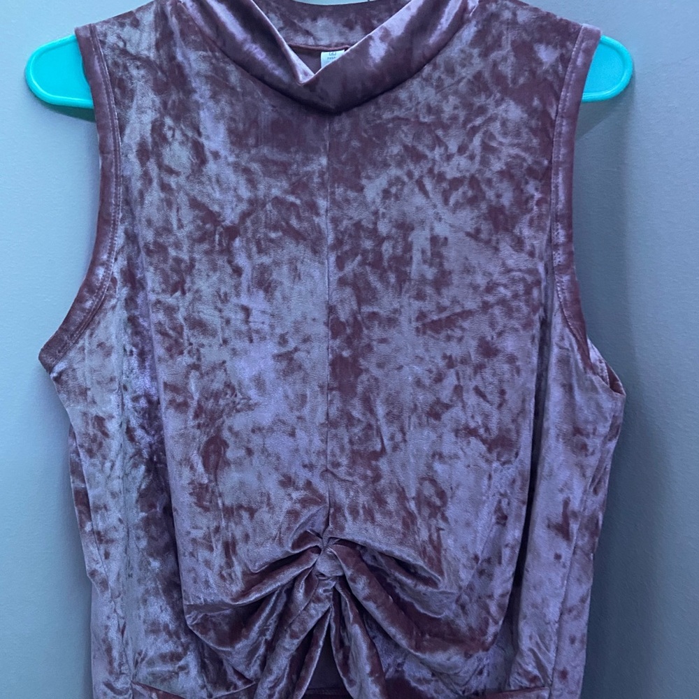velvet pink crop tank